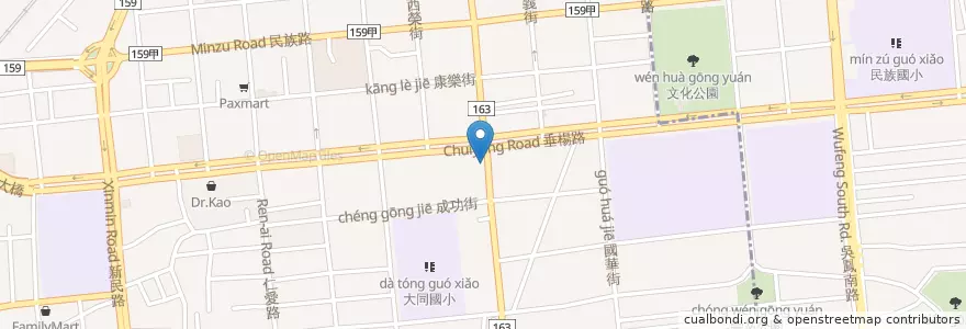 Mapa de ubicacion de 新奇烤鴨屋 en Tayvan, 臺灣省, 嘉義市, 嘉義縣.