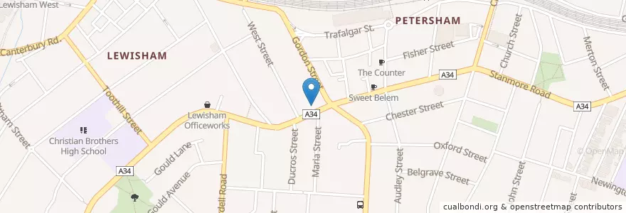 Mapa de ubicacion de Petersham Family Medical Centre en Australia, New South Wales, Inner West Council, Sydney.