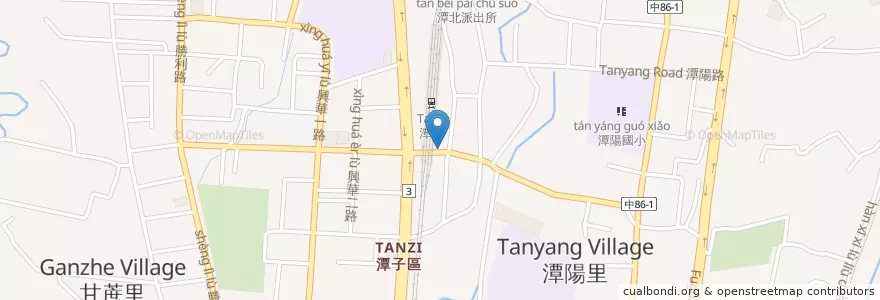 Mapa de ubicacion de 潭子火車站 en تايوان, تاي شانغ, 潭子區.