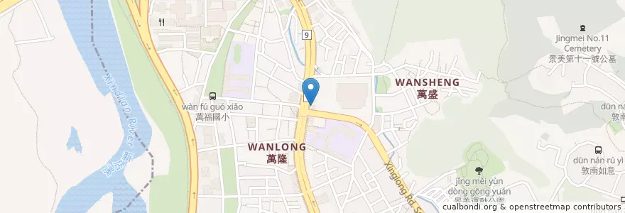 Mapa de ubicacion de 萬隆力康復健診所 en تايوان, تايبيه الجديدة, تايبيه, 文山區.