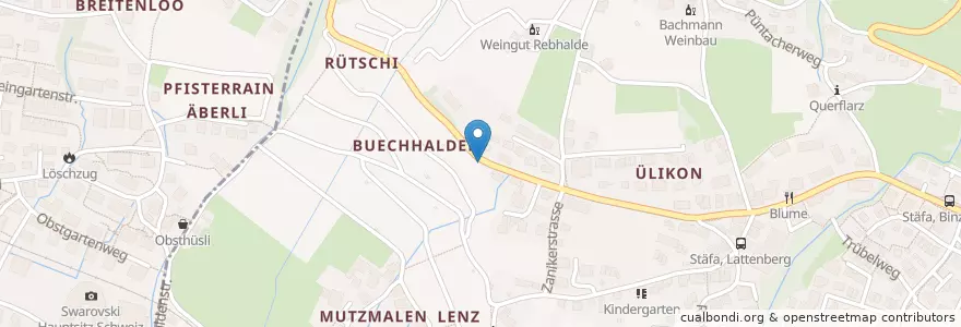 Mapa de ubicacion de Ruhebänkli VVS, Buechhalden en 스위스, 취리히, Bezirk Meilen, Stäfa.