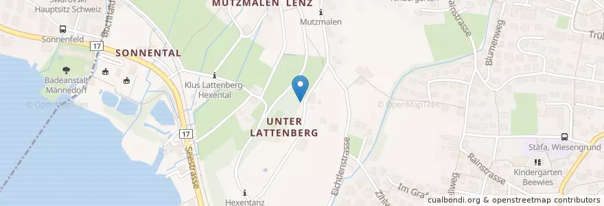 Mapa de ubicacion de Ruhebänkli VVS, Unterer Lattenberg en 스위스, 취리히, Bezirk Meilen, Stäfa.