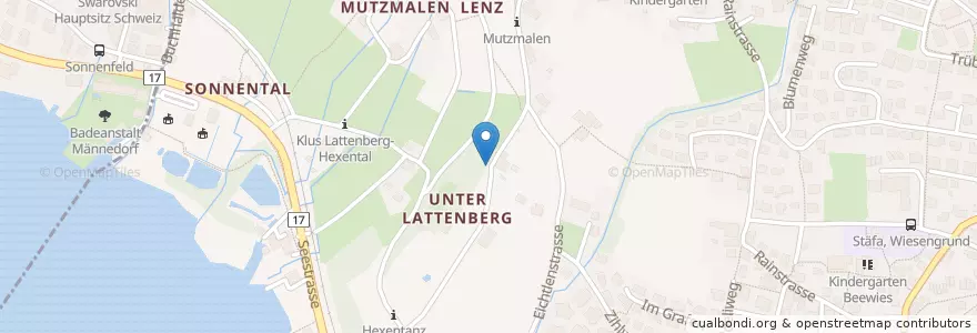 Mapa de ubicacion de Ruhebänkli VVS, Unterer Lattenberg en 瑞士, 蘇黎世, Bezirk Meilen, Stäfa.