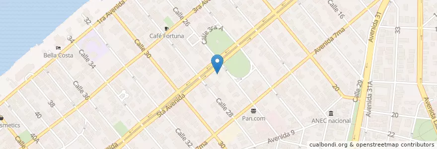 Mapa de ubicacion de Embajada de Qatar en 쿠바, La Habana, Playa.