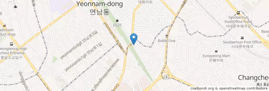 Mapa de ubicacion de 미스터 후라이드 en Korea Selatan, 서울, 마포구.