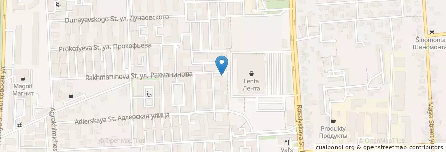Mapa de ubicacion de Пивной король en Russia, South Federal District, Krasnodar Krai, Krasnodar Municipality.