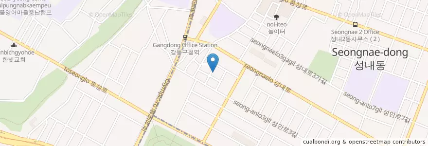 Mapa de ubicacion de 커피 몽타쥬 en Korea Selatan, 서울, 송파구, 성내동, 성내2동.