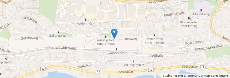 Mapa de ubicacion de Ruhebänkli VVS, Sternenhalden en 瑞士, 蘇黎世, Bezirk Meilen, Stäfa.