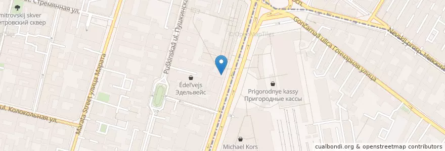 Mapa de ubicacion de Пышечная фабрика en Russia, Northwestern Federal District, Leningrad Oblast, Saint Petersburg, Центральный Район, Владимирский Округ.