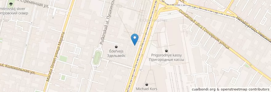 Mapa de ubicacion de Staff en Russie, District Fédéral Du Nord-Ouest, Oblast De Léningrad, Saint-Pétersbourg, Центральный Район, Владимирский Округ.