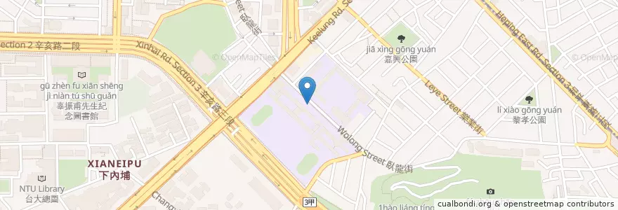 Mapa de ubicacion de 單車停車場 en تايوان, تايبيه الجديدة, تايبيه, 大安區.