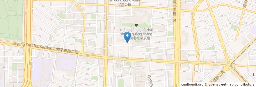 Mapa de ubicacion de 豆漿燒餅油條 en تایوان, 新北市, تایپه, 大安區.