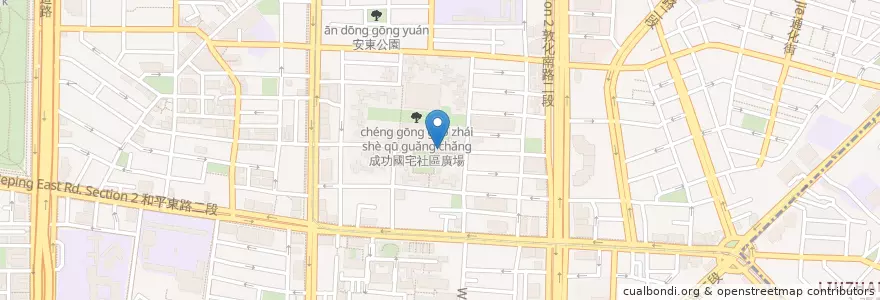Mapa de ubicacion de 成功區民活動中心 en تايوان, تايبيه الجديدة, تايبيه, 大安區.