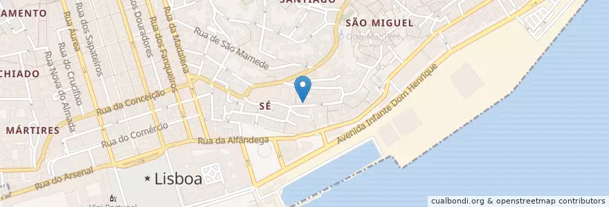 Mapa de ubicacion de natur en 葡萄牙, Lisboa, Grande Lisboa, 里斯本, Santa Maria Maior.