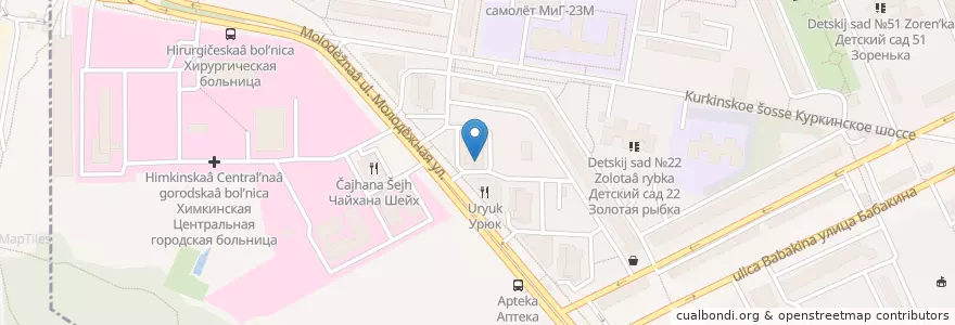 Mapa de ubicacion de Медико-восстановительный центр "Бодрость" en Rusia, Distrito Federal Central, Москва, Городской Округ Химки.