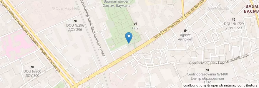 Mapa de ubicacion de Hummus en Russia, Distretto Federale Centrale, Москва, Центральный Административный Округ, Басманный Район.