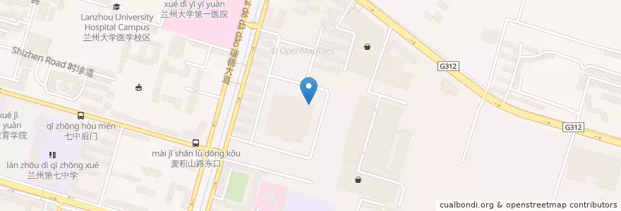 Mapa de ubicacion de KFC en China, Gansu, 兰州市 (Lanzhou), 城关区, 嘉峪关路街道.