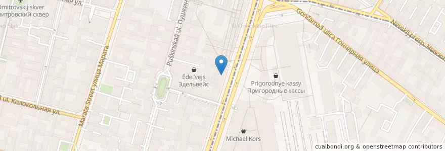 Mapa de ubicacion de Comepay en Russia, Northwestern Federal District, Leningrad Oblast, Saint Petersburg, Центральный Район, Владимирский Округ.