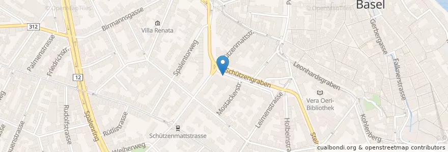 Mapa de ubicacion de Avia en Suiza, Basilea-Ciudad, Basilea.