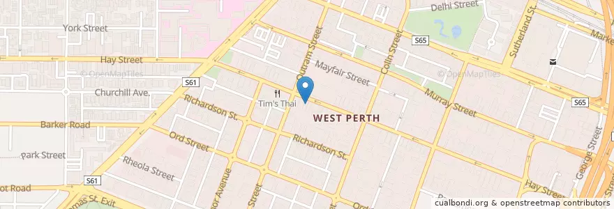 Mapa de ubicacion de West End Pharmacy en Australië, West-Australië, City Of Perth.