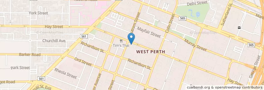 Mapa de ubicacion de ZARA Kebab & Pizza en Australia, Western Australia, City Of Perth.