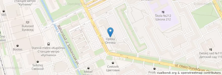 Mapa de ubicacion de Вита en Rusland, Северо-Западный Федеральный Округ, Oblast Leningrad, Sint-Petersburg, Фрунзенский Район, Балканский Округ.
