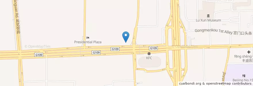 Mapa de ubicacion de 比格比萨(阜成门阳光店) en China, Pequim, Hebei, 西城区.