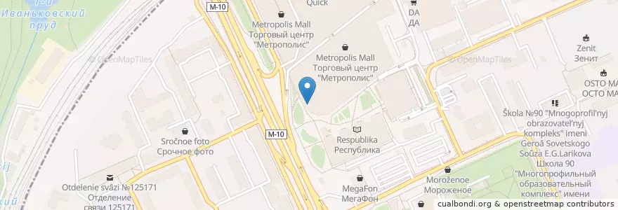 Mapa de ubicacion de Кофемания en Rússia, Distrito Federal Central, Москва, Северный Административный Округ, Войковский Район.