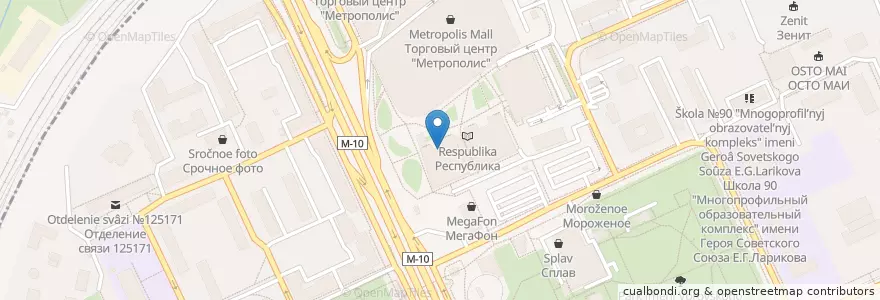 Mapa de ubicacion de Prime en Russie, District Fédéral Central, Moscou, Северный Административный Округ, Войковский Район.