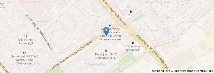 Mapa de ubicacion de Чайникофф en Russia, Northwestern Federal District, Leningrad Oblast, Saint Petersburg, Nevsky District, Округ Невская Застава.