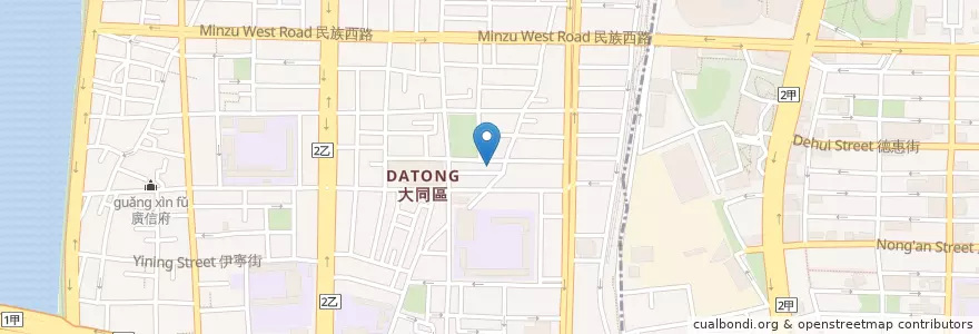 Mapa de ubicacion de 朝安宮 en تايوان, تايبيه الجديدة, تايبيه, 大同區.