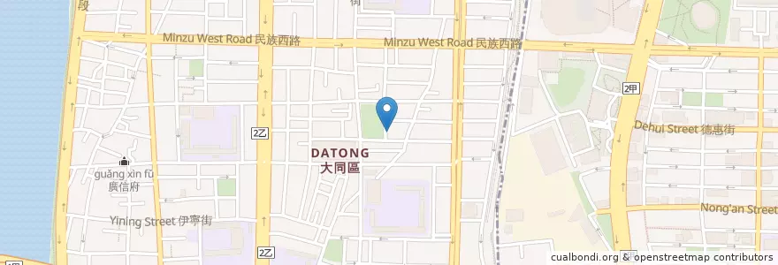 Mapa de ubicacion de 北安府 en Taiwán, Nuevo Taipéi, Taipéi, 大同區.