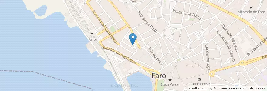 Mapa de ubicacion de Tasquinha Cruzeiro en 葡萄牙, Algarve, Algarve, Faro, Faro, Faro.