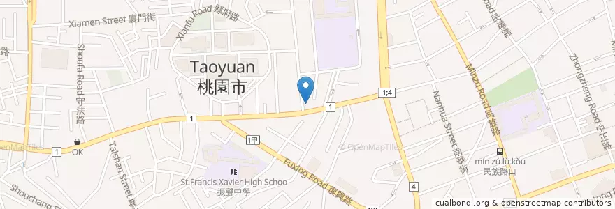 Mapa de ubicacion de 珍珍排骨 en 臺灣, 桃園市, 桃園區.
