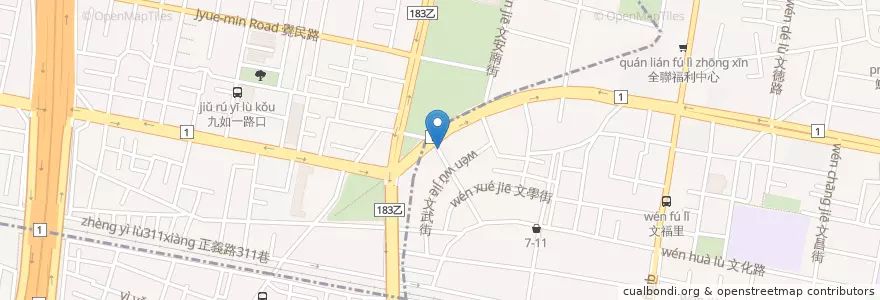 Mapa de ubicacion de 棋琴庭園咖啡 en 台湾, 高雄市, 鳳山区.