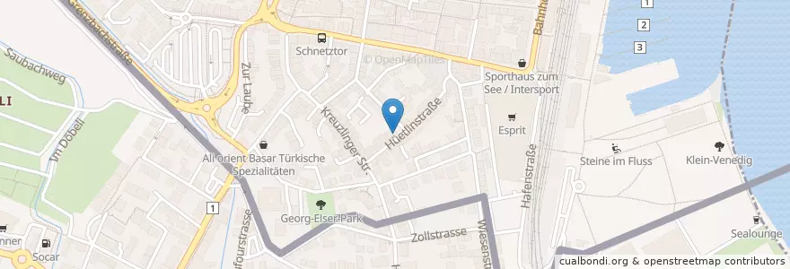 Mapa de ubicacion de Ohiru en Deutschland, Baden-Württemberg, Bezirk Kreuzlingen, Regierungsbezirk Freiburg, Landkreis Konstanz, Kreuzlingen, Verwaltungsgemeinschaft Konstanz, Konstanz.