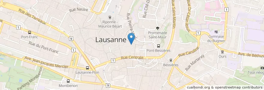 Mapa de ubicacion de Atelier des Gourmands en سوئیس, Vaud, District De Lausanne, Lausanne.