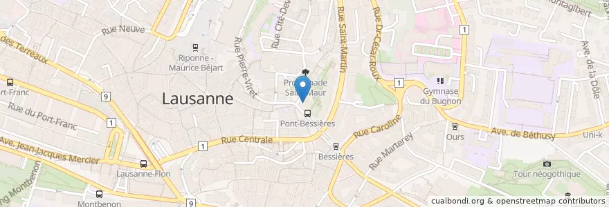 Mapa de ubicacion de P'tit Bar en Швейцария, Во, District De Lausanne, Lausanne.