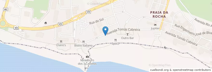 Mapa de ubicacion de Três Palmeiras en Portugal, Algarve, Algarve, Faro, Portimão, Portimão.