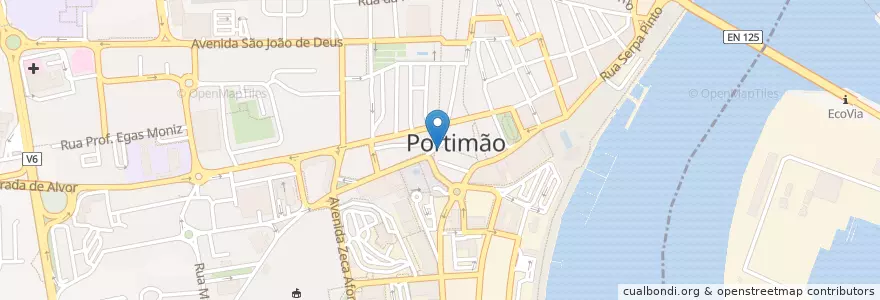 Mapa de ubicacion de O Mané en ポルトガル, Algarve, Algarve, Faro, Portimão, Portimão.