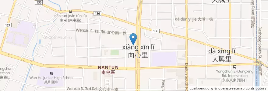 Mapa de ubicacion de 至貞中醫診所 en Taïwan, Taichung, 南屯區.