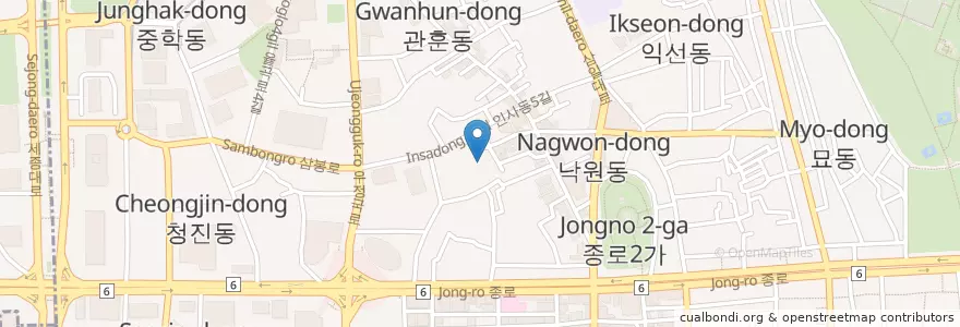 Mapa de ubicacion de IBK기업은행 en Corea Del Sud, Seul, 종로구, 종로1·2·3·4가동.