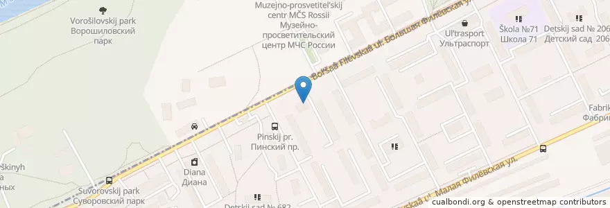 Mapa de ubicacion de Дэтоль en Rusia, Distrito Federal Central, Москва, Западный Административный Округ, Район Фили-Давыдково, Район Филёвский Парк.