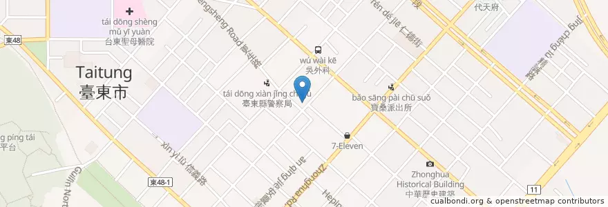 Mapa de ubicacion de 文化街紅麴飯 en 臺灣, 臺灣省, 臺東縣, 臺東市.