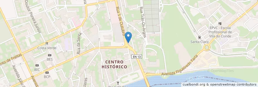 Mapa de ubicacion de Woody's Waffles Shop en Portugal, Nord, Área Metropolitana Do Porto, Porto, Vila Do Conde, Vila Do Conde.