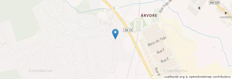Mapa de ubicacion de Romando Privé en 葡萄牙, 北部大區, Área Metropolitana Do Porto, Porto, Vila Do Conde, Árvore.