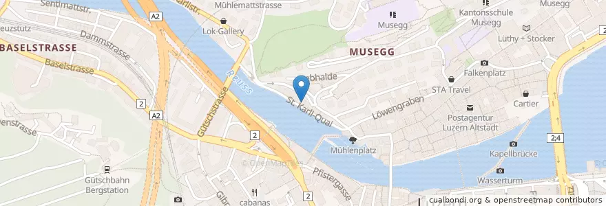 Mapa de ubicacion de Modomio en Suiza, Lucerna, Lucerna.