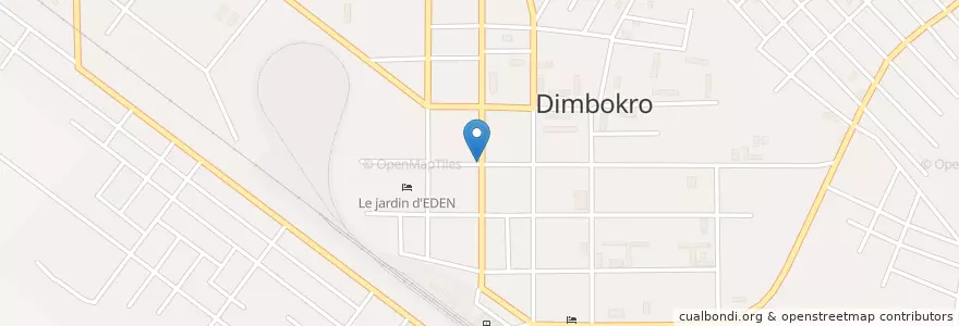 Mapa de ubicacion de Pharmacie de Dimbokro en Côte D’Ivoire, Lacs, N’Zi.