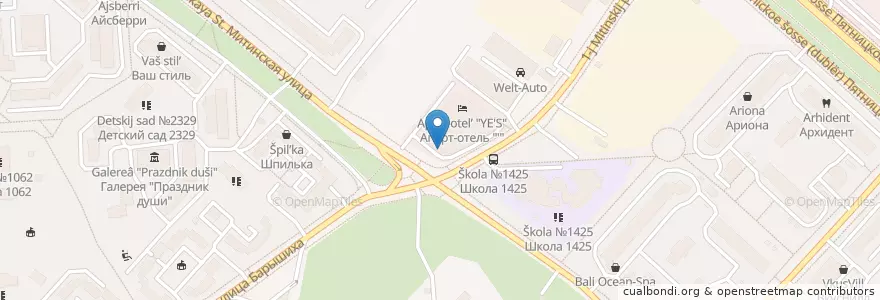 Mapa de ubicacion de Домино’c Пицца en 러시아, Центральный Федеральный Округ, Москва, Северо-Западный Административный Округ, Район Митино.