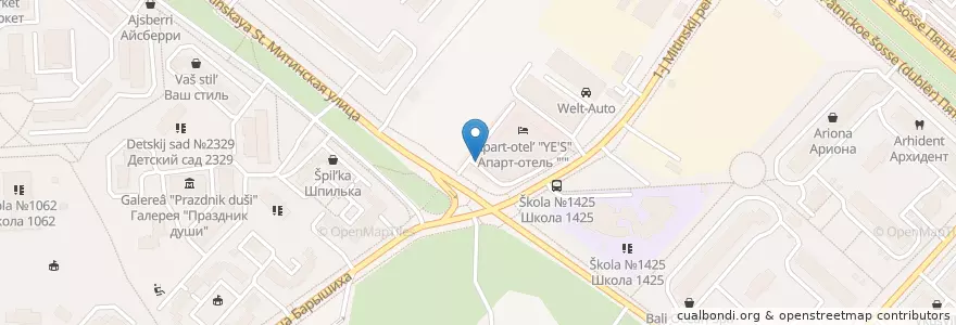 Mapa de ubicacion de Мята Lounge en Россия, Центральный Федеральный Округ, Москва, Северо-Западный Административный Округ, Район Митино.